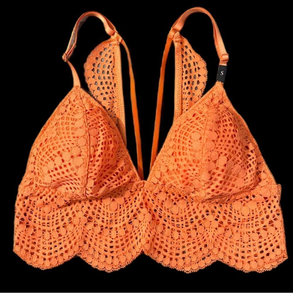 Victorias Secret Lined triangle Padded - removable padding long line bralette S